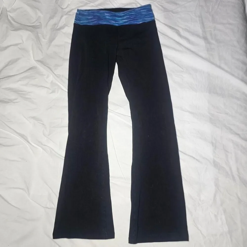 Y2K 2000s Blue Heather band sporty flare leggings - Picture 2 of 6